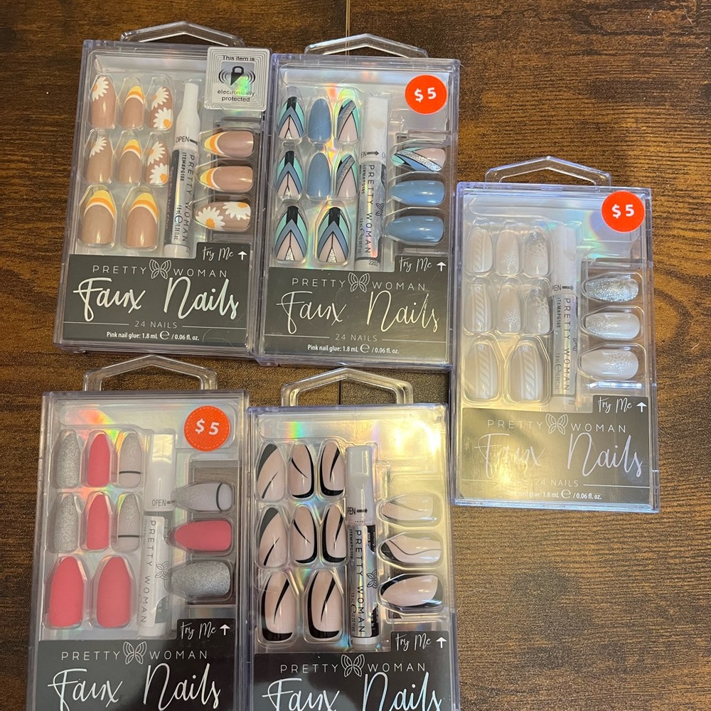 Press on nails - Mixed Color Packs with glue
